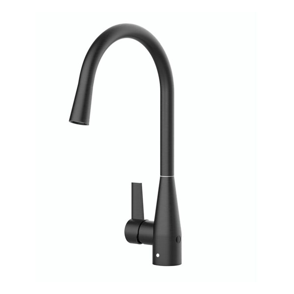 Memo Sia Sensor Gooseneck Sink Mixer Tap Dual Function Left Hand Lever Matte Black 4 Star
