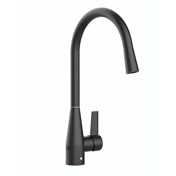 Memo Sia Sensor Gooseneck Sink Mixer Tap Dual Function RH Lever Matte Black