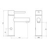 Mizu Drift Dual Function Sensor Basin Mixer 6 Star tech drawing 4