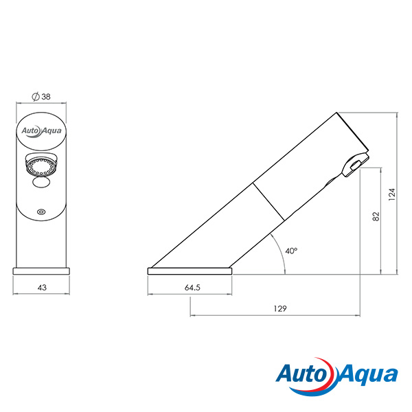 autoflo product basin s38 hob angle std specs